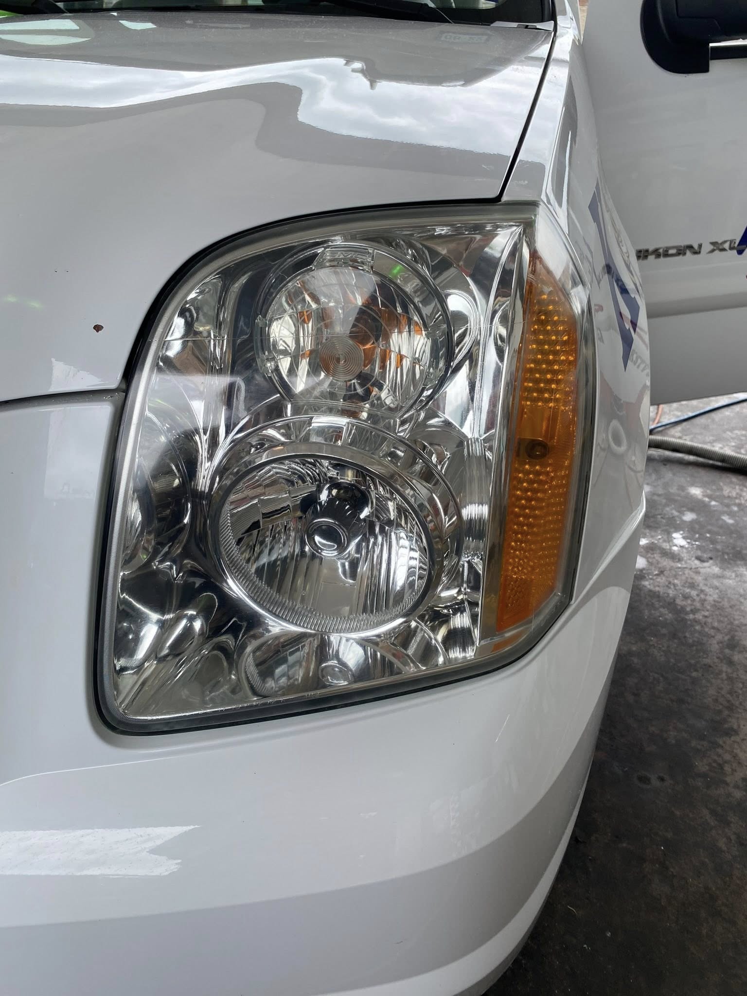 Clear, restored headlight lens after restoration in Dublin, TX